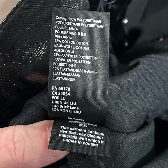 We The Free by Free People Black Metallic Coated Skinny Jeans - Size 28 - Picture 7 of 12